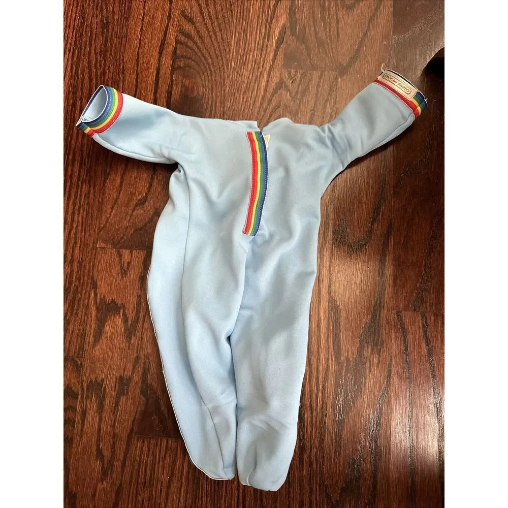 Vintage Cabbage Patch Kids Doll Clothes Blue Rainbow Sleeper Pajamas Coleco Wire - Picture 3 of 3